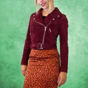 Vintage Red Leather Moto Jacket by Vigoss Size Small Motorcycle Punk